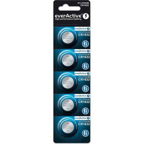Pile au lithium mini everactive cr1632 5 pièces. (1/2)