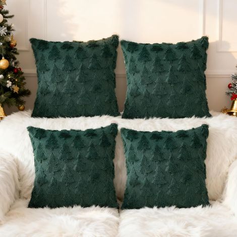 Set 4 Federe Natalizie Velluto Albero Natale 40x40 cm (1/5)