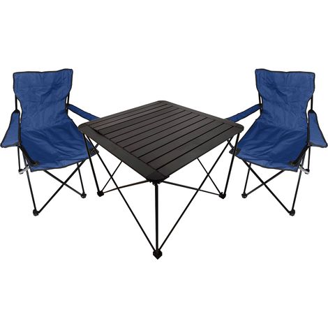 3tlg Campingmöbel Set Anglerstühle-MCM3001+2xMPO2431-Blau (1/5)