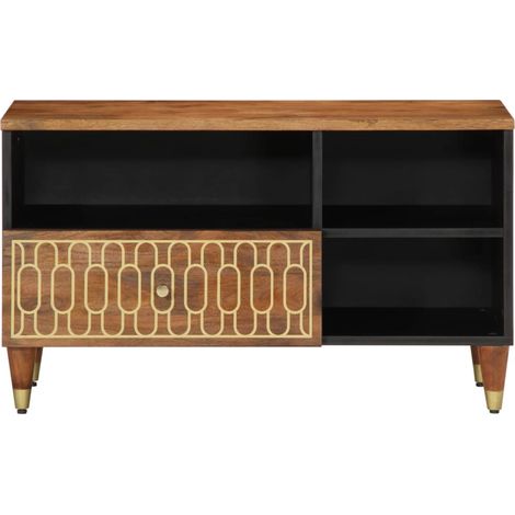 Meuble TV Banc TV Armoire TV 80x33x46 cm bois massif de manguier (1/5)