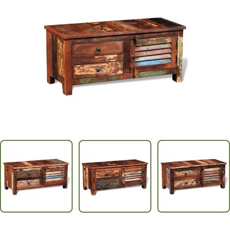 vidaXL Meuble vintage - Buffet de téléviseur Bois massif de récupération (1/5)