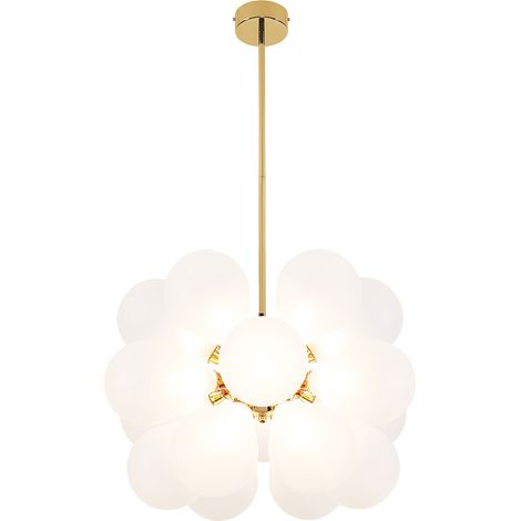 Deckenlampe mit Kristallkugeln - Pendelleuchte - Jacobella Weiß