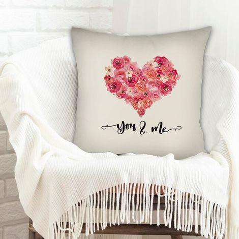 Housse de coussin de salon doux et respirant pour la Saint-Valentin, mariage, anniversaire, Noël, l'Action de grâce (1/5)