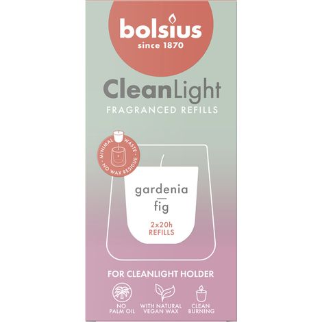 Bolsius Cleanlight Duft-Nachfüller 2er Pack Gardenia & Feige Duftkerze (1/3)