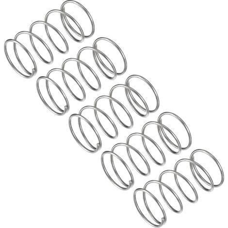 5 - Ressort De Compression - Acier Inoxydable 304 - Résistance Mécanique Élevée - Pour Réparations Et Projets Industriels - Ton Argenté - 25x45mm (1/5)