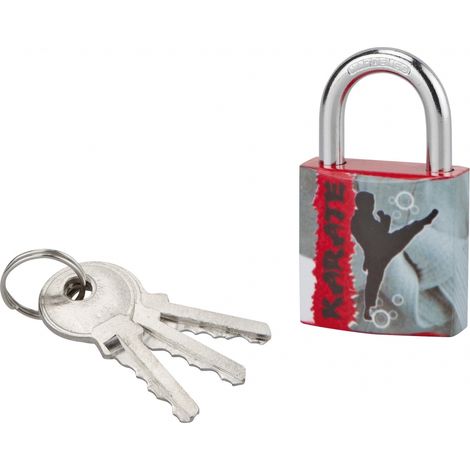 THIRARD - Cadenas à clé Line Sport Karaté, acier, intérieur, anse acier, 30mm, 3 clés - THIRARD