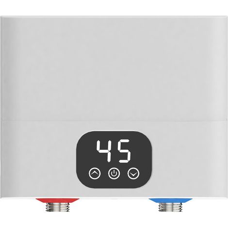 Chauffe-eau électriques 220V 5500W Mini Chauffe-eau Instantané 3 Secondes de Chaleur Rapide Réservoir D'eau Chaude avec Affichage de la Température à LED pour Cuisine, Salle de Bain (Square) (1/5)