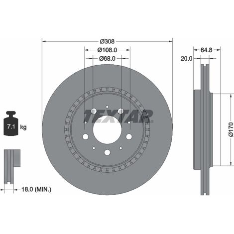 Lot de 2 Disques de frein Textar 92126803 VOLVO 31423152 31471824 8624926
