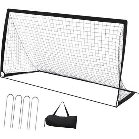 Filet de football portable 2,74 m x 1,52 m, grand filet de football pliable pour l'entraînement en intérieur et en extérieur (1/4)