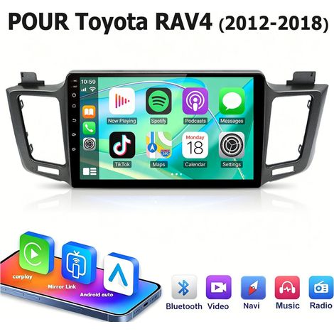 10 pouces Carplay 4 cœurs Autoradio pour Toyota RAV4 (2012-2018) 64G JUNSUN (1/5)