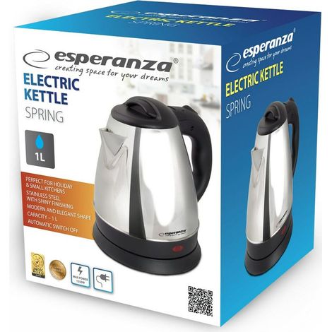 Bouilloire 1L EKK116X – Acier inoxydable – 1350W – Pour préparation rapide de boissons chaudes – Esperanza (1/4)