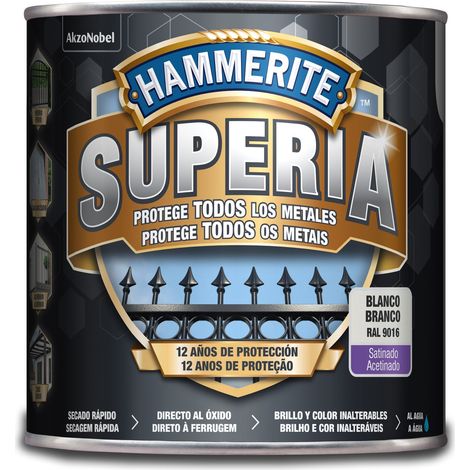 Hammerite Superia Esmalte antioxidante al agua Satinado Blanco 2,5 L (1/3)
