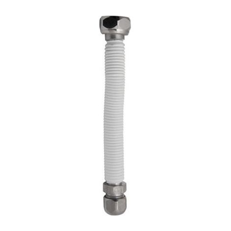Tubo acqua miscelatore 1/2f-bicono 10 mm inox  estensibile 150/260 mm