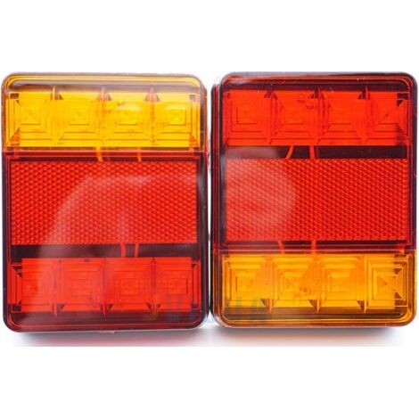 Lot de 2 feux arrière LED 12 V, multifonctions, pour tracteur, camion, remorque (1/4)