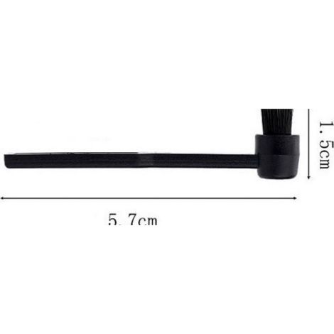 LP record player cartridge and stylus cleaning brush, phonograph accessory black brush