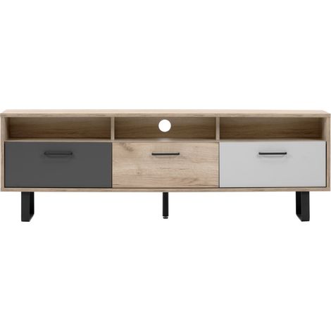 TV-Schrank 160x53 cm helle Eiche und Grau - Chioggia