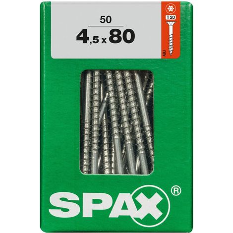 Spax Universalschrauben 4.5 x 80 mm TX 20 - 50 Stk. Holzschrauben (1/3)