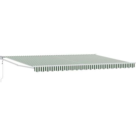 Maison Exclusive - Einziehbare Markise Grün und Weiß 500 x 300 cm