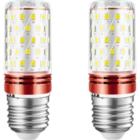 Lot de 2 E27 12W ampoules LED, 28 x 82mm, 1320 lumens, ampoules de maïs filetées, 60 ampoules LED, 3000k lumière chaude, non dimmable, 【Classe d'efficacité énergétique E】 (1/5)