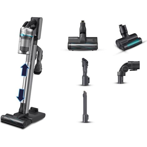 Samsung Aspirapolvere senza fili Jet 90 Pet, VS20R9042T2/ET, Senza Sacco, Potenza 200W, Fino a 60 Minuti di Autonomia, Spazzola Turbo Action, Argento
