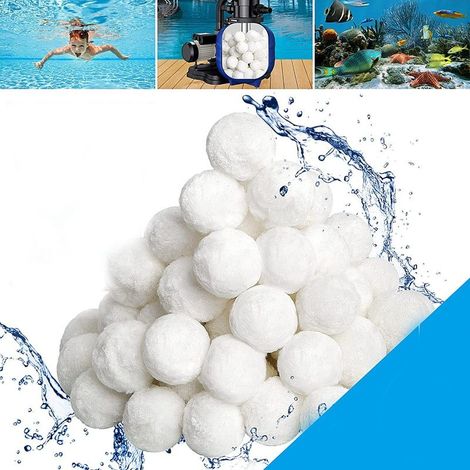 700g Boules de Filtre de Piscine, Boule Filtration Piscine Remplace 25kg Sable pour Filtre Piscine, Média Filtre à Fibres pour Piscine, Balles Filtrantes pour Les systèmes de Filtration (1/5)