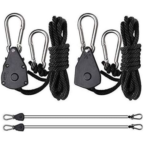 Cordes à cliquet avec Crochets pour Lampe ou Plantes, Corde de Crochet Réglable (1 Paire)- (1/5)