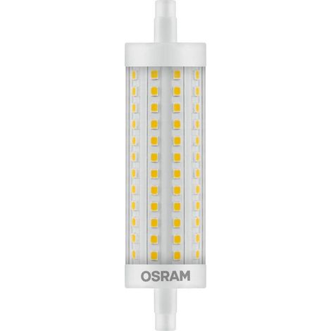 Tube LED OSRAM avec culot R7s, tube LED avec ampoule 15 W, remplacement pour ampoule 125 W, blanc chaud (2700 K), paquet de 10