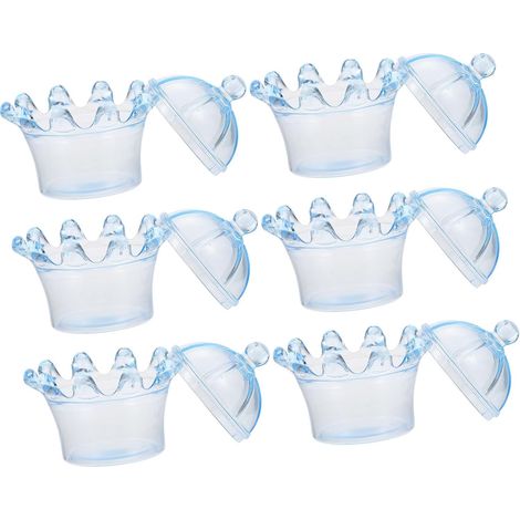 Boîtes pour Décoration Incassables Couronne 6pcs et Résistantes en Plastique Bleu Forme la Bonbons Mariage Fête Maison (1/5)