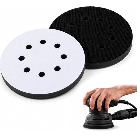 2 Pcs Sanding Disc Pads 125mm Sponge Pad Sanding Pad Special Replacement Pads for Sanders (8 Holes) (1/5)