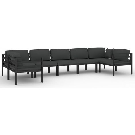 Maison Exclusive - 7-tlg. Garten-Lounge-Set mit Kissen Aluminium