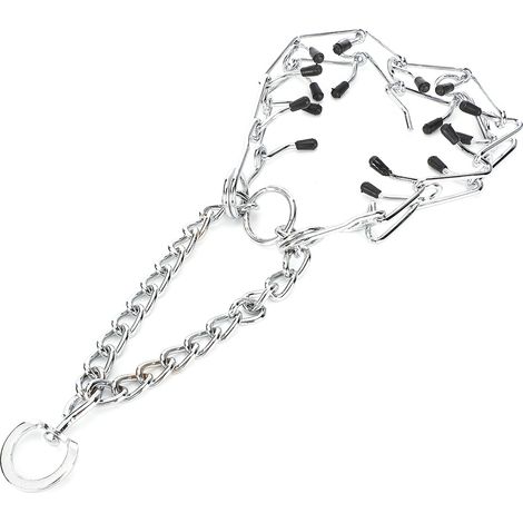 Collier Chien - Chaîne Métallique Fer - Pour Chiens de Grande Taille - Anti-Fugue - Tour de Cou 55 cm ou 60 cm