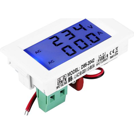 D85-2042 Stromzähler mit doppelter Digitalanzeige, Strom- und Spannungsmesser, AC 80–300 V, 0,1–100 A (1/5)