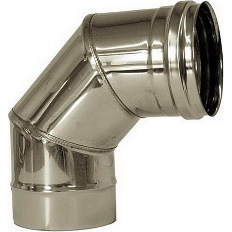 Curva 90 canna fumaria DN 350 tubo acciaio inox 316