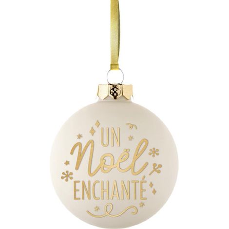 Décoration de sapin à suspendre blanche noël enchanté (1/3)