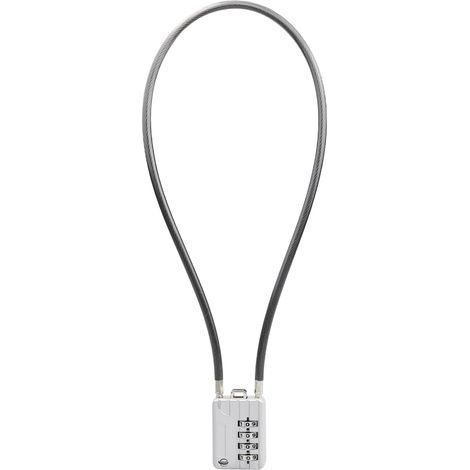Serrure à câble long de 50cm/20pouces avec cadenas à combinaison à 4 chiffres,câble de sécurité réinitialisable,pour bagages,valises,armes,casques - couleur argentée 1 Pièces (1/5)