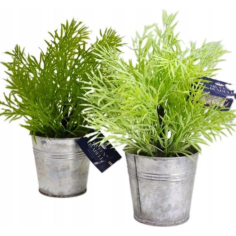 Pianta artificiale in vaso di metallo - verde decorativo (1/5)