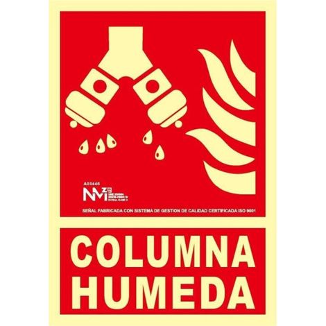 Señal de alerta Columna húmeda Luminiscente SEKURECO                                                   PVC Glasspack 0'4 mm (1/2)