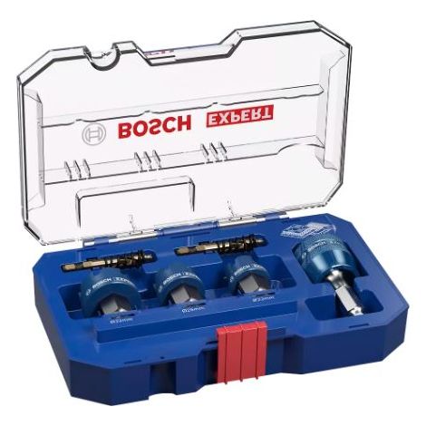 Bosch – Coffret de 3 scies trépans Expert Sheet Metal – Diamètre 22-32mm – Longueur 5mm – Pour acier inoxydable – 2608900502