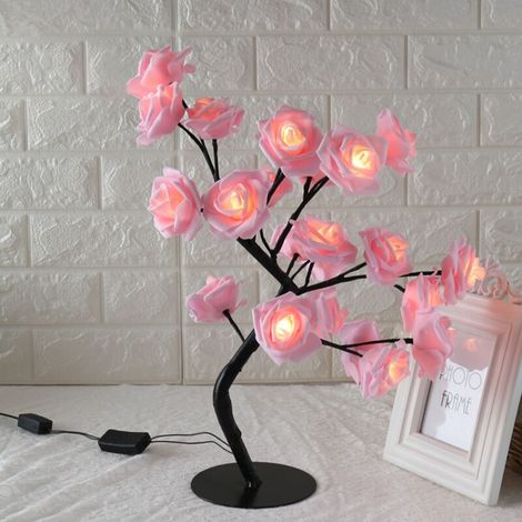 (poudre blanche) Lampe LED pour arbre, petite lampe pour arbre, fleur rose, style (1/5)