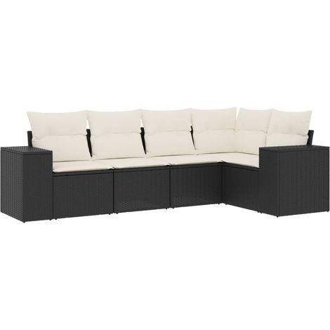 Maison Exclusive - Set de muebles de jardín 5 pzas y cojines ratá (1/5)