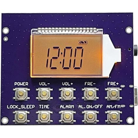 Module récepteur radio ondes moyennes, FM et ondes courtes à bande complète, avec horloge numérique et affichage LED. Gamme de fréquences : 87-108 MHz. Compatible FM et fonction de mémorisation automa (1/5)