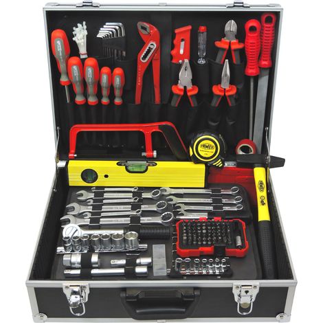 Boite à outils 75559 – Coffret aluminium 162 pièces – Outils en acier chrome vanadium – Dimensions 46x36x15,2 cm – Poids 8,3 kg – Famex (1/4)
