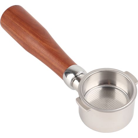 Porte-filtre 51 mm à 2 oreilles, sans fond, de remplacement pour machine à café EC0310, style E, circulaire, rouge, à branche acide. (1/5)