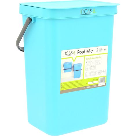Poubelle à Suspendre 12 Litres Bleue - Incasa