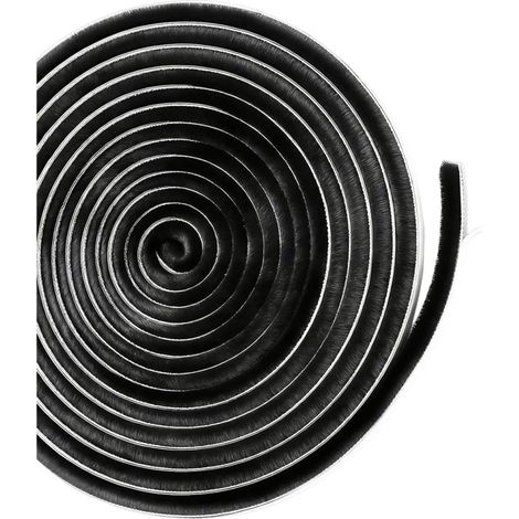 Adhesif Joint Brosse pour Fenêtre Porte, 10M(L) x 9 mm(B) x 9 mm(D), Noir (1/5)