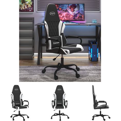 The Living Store Gaming-Stuhl Schwarz und Weiß Kunstleder - Gaming-Sessel (1/5)
