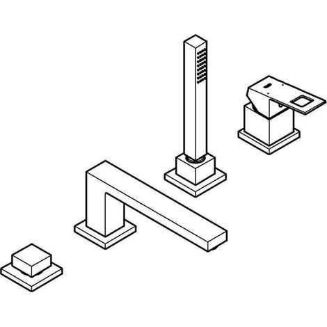 Grohe Eurocube 4-Loch-Einhand-Wannenkombination, Ausladung 220mm,
