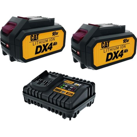 KIT WITH 2 LITHIUM BATTERIES 18V 4.0AH DXB4 + 1 CHARGER DXC4 CAT