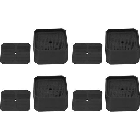 Lot de 4 patins carrés antidérapants en caoutchouc pour pieds de meubles (table, chaise, réfrigérateur), protection antibruit (1/5)