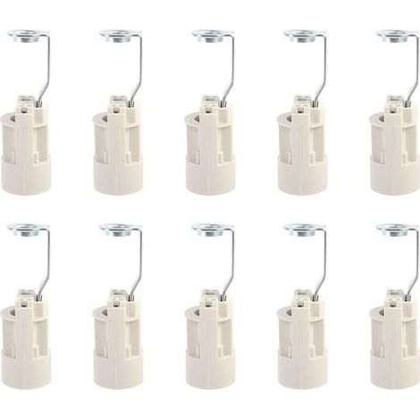 Culot pour ampoule E14 Douilles de Lampe E14 Réglables Convertisseur Douilles E14 Douille à Baïonnette Support 10 PCS (Blanche) (1/5)